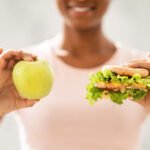 Concept of healthy vs junk food